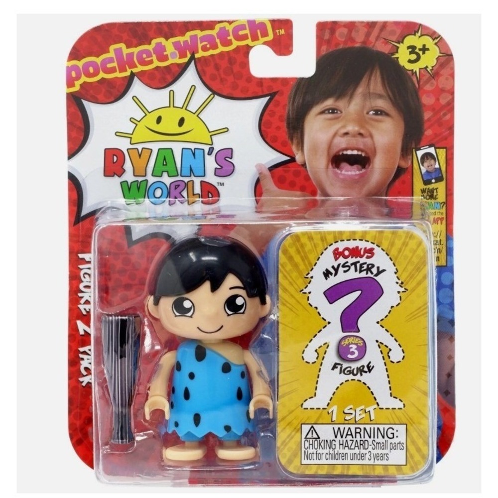 Ryan's World Mystery Figure 2 Pack Series 1 Blue Caveman and Mystery Figure!